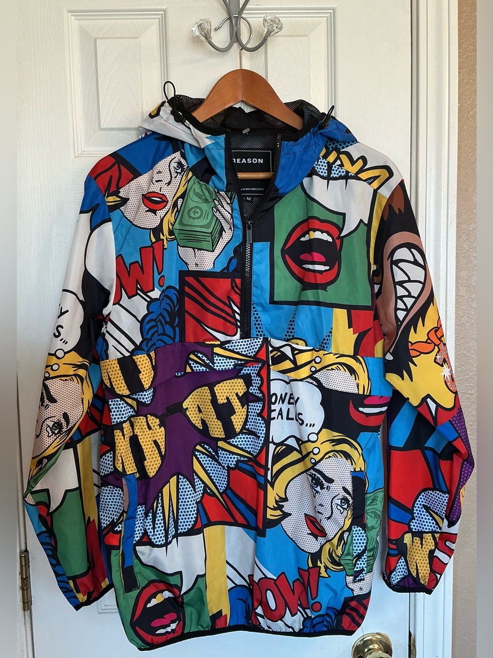 Reason Comic Book/Pop Art/Graphic Print Hoodie Pullover Jacket Unisex Size M